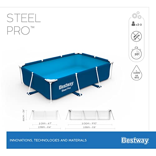 Bestway Steel Pro | Metal Frame Above Ground Pool, Family Outdoor Pool 13.1ft