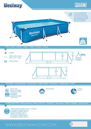 Bestway Steel Pro | Metal Frame Above Ground Pool, Family Outdoor Pool 13.1ft