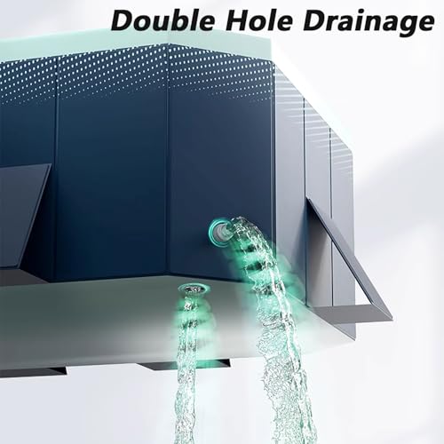Foldable Swimming Pool Portable Pool for Kids and Adults Includes Patches Rectangular Shaped with Sturdy Support for Backyard arden, Backyard, Lawn(2.6m/8.5ft)