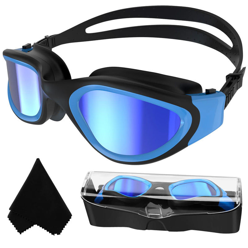 Adult Swimming Goggles,Polarized Open Water Goggles Swimming Anti Fog UV Protection No Leakage Clear Vision Easy to Adjust for Adults Men Women Teenagers