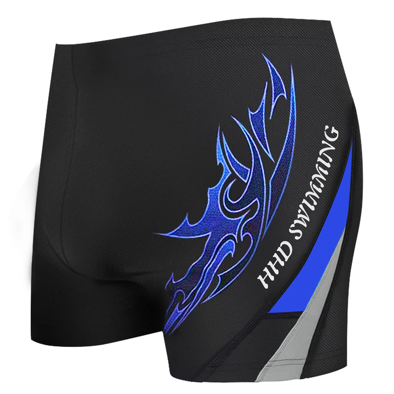 HHD Men's Swimming Trunks Black Trunks Suitable for Beach or Swimming Boxer Swimsuit Bottoms M, L, or XL