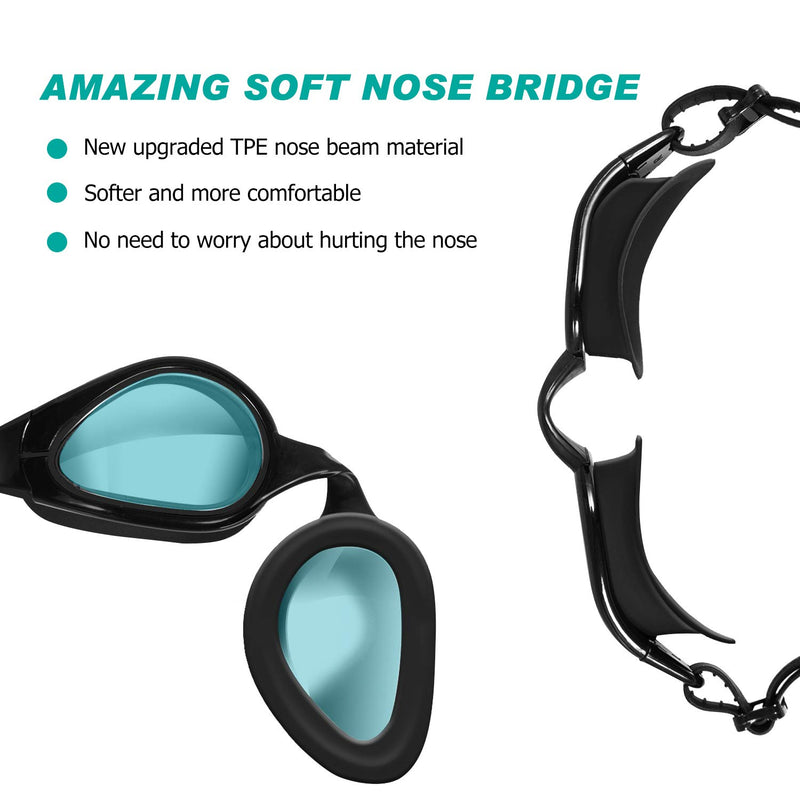 TOPLUS Swimming Goggles - Adult Unisex Swim Goggles with No Leaking, Anti Fog, UV Protection for Men, Women, Kids 8+