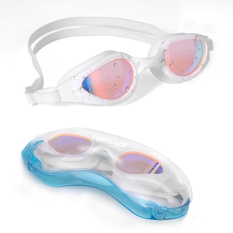 TOPLUS Swimming Goggles - Adult Unisex Swim Goggles with No Leaking, Anti Fog, UV Protection for Men, Women, Kids 8+