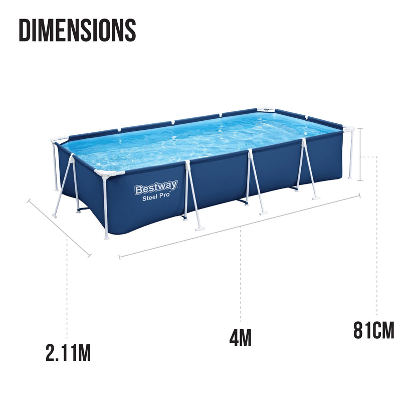 Bestway Steel Pro | Metal Frame Above Ground Pool, Family Outdoor Pool 13.1ft