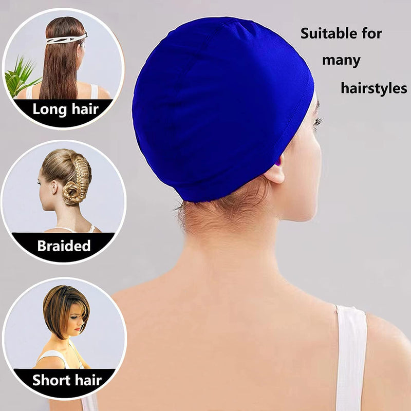 2 Pcs Swimming Caps for Kids Girls Boys and Adult Teenager,Comfortable Light Swimming Caps,Super Stretch No Pull Hair Swim Hats for Long and Short Hair