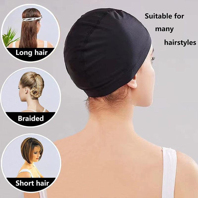 2 Pcs Swimming Caps for Kids Girls Boys and Adult Teenager,Comfortable Light Swimming Caps,Super Stretch No Pull Hair Swim Hats for Long and Short Hair
