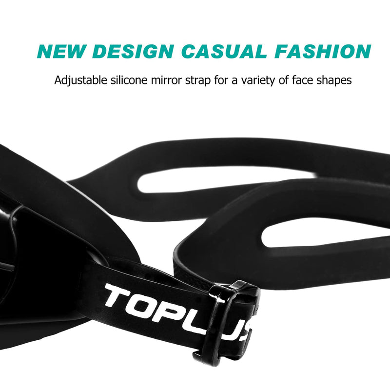 TOPLUS Swimming Goggles - Adult Unisex Swim Goggles with No Leaking, Anti Fog, UV Protection for Men, Women, Kids 8+