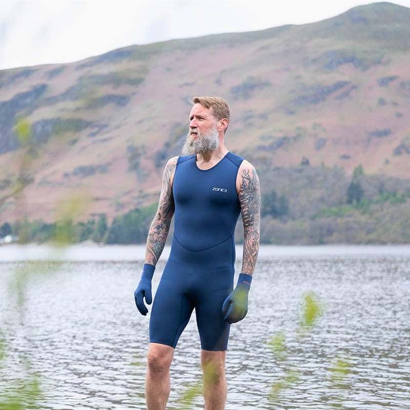 ZONE3 Men's Yulex Kneeskin Swimsuit Made of Natural Rubber with Two Way Stretch Providing Flex/Warmth for Open Water Swimming, Surfing, Water Sports