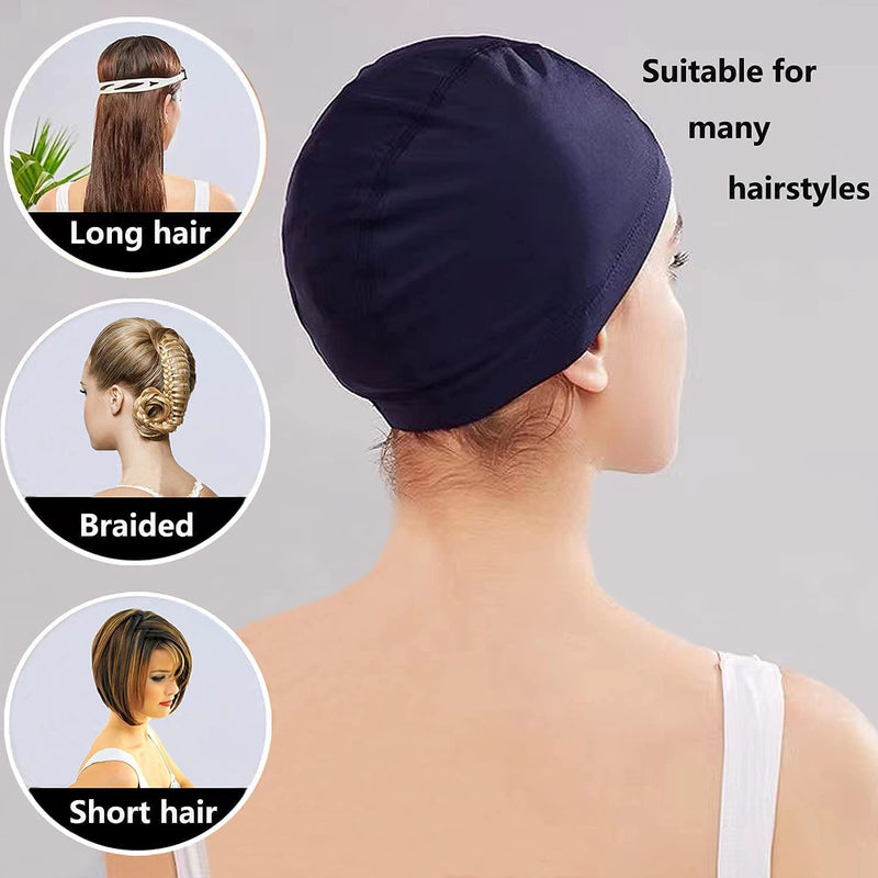 2 Pcs Swimming Caps for Kids Girls Boys and Adult Teenager,Comfortable Light Swimming Caps,Super Stretch No Pull Hair Swim Hats for Long and Short Hair