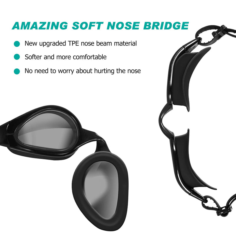TOPLUS Swimming Goggles - Adult Unisex Swim Goggles with No Leaking, Anti Fog, UV Protection for Men, Women, Kids 8+