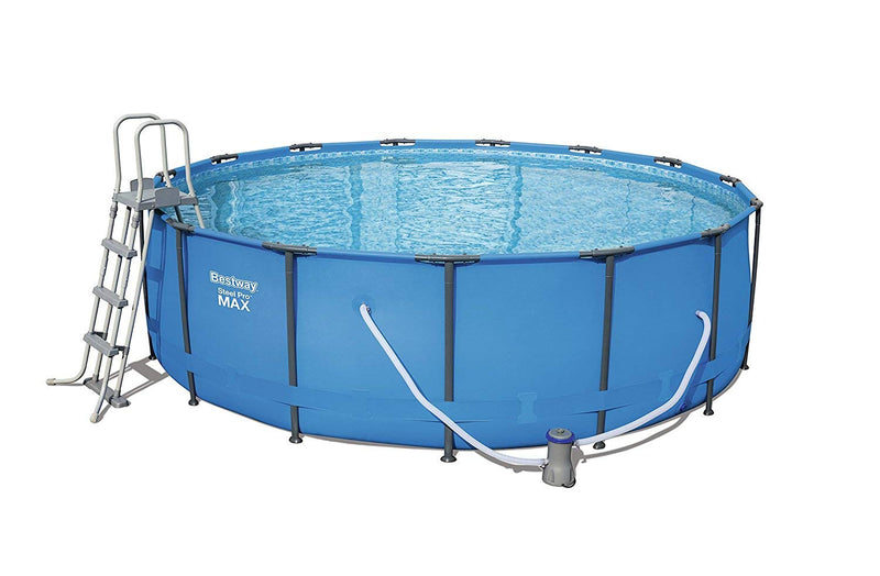 Bestway Steel Pro Max | Round Frame Swimming Pool with Filter Pump, Above Ground Frame Pools, Grey, 10’
