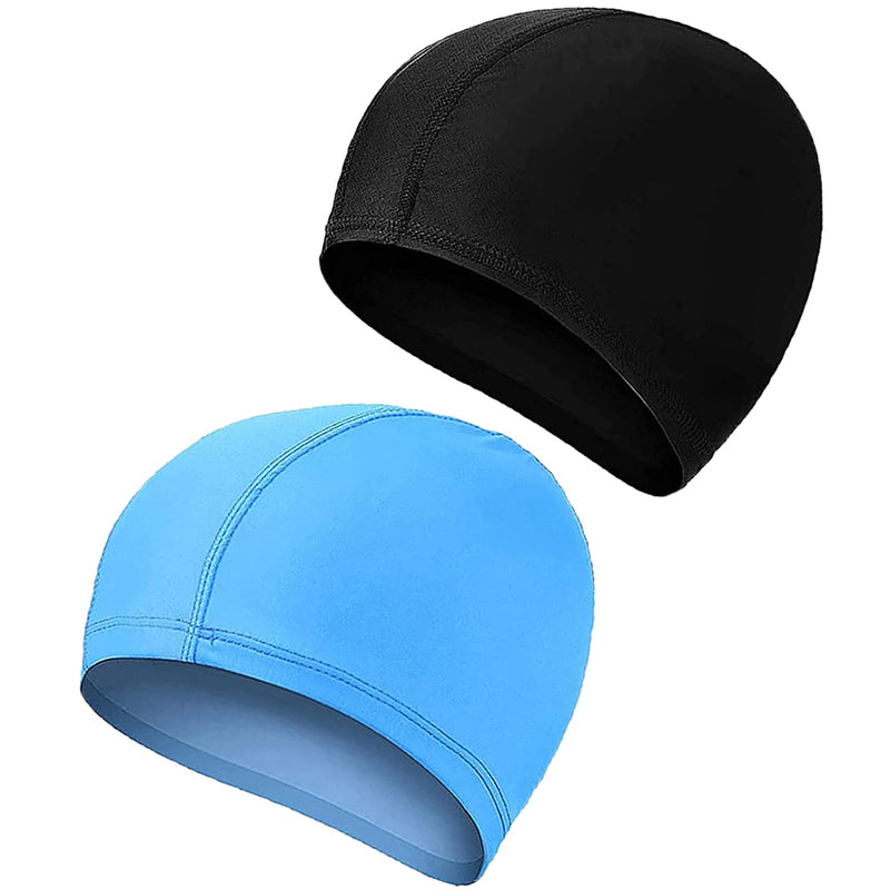 2 Pcs Swimming Caps for Kids Girls Boys and Adult Teenager,Comfortable Light Swimming Caps,Super Stretch No Pull Hair Swim Hats for Long and Short Hair