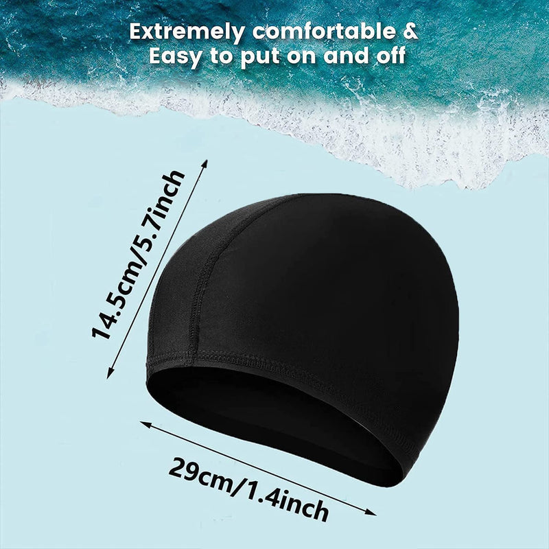 2 Pcs Swimming Caps for Kids Girls Boys and Adult Teenager,Comfortable Light Swimming Caps,Super Stretch No Pull Hair Swim Hats for Long and Short Hair