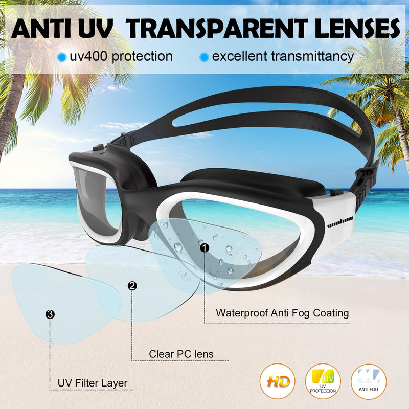 Adult Swimming Goggles,Polarized Open Water Goggles Swimming Anti Fog UV Protection No Leakage Clear Vision Easy to Adjust for Adults Men Women Teenagers