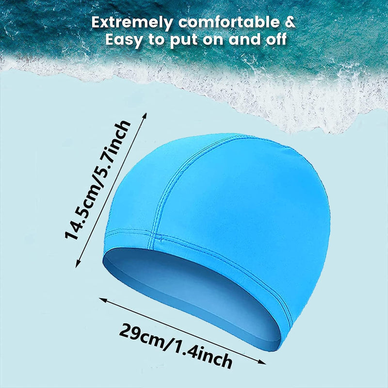 2 Pcs Swimming Caps for Kids Girls Boys and Adult Teenager,Comfortable Light Swimming Caps,Super Stretch No Pull Hair Swim Hats for Long and Short Hair