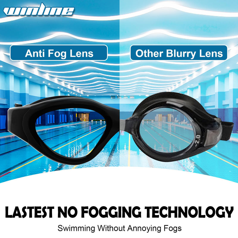 Adult Swimming Goggles,Polarized Open Water Goggles Swimming Anti Fog UV Protection No Leakage Clear Vision Easy to Adjust for Adults Men Women Teenagers
