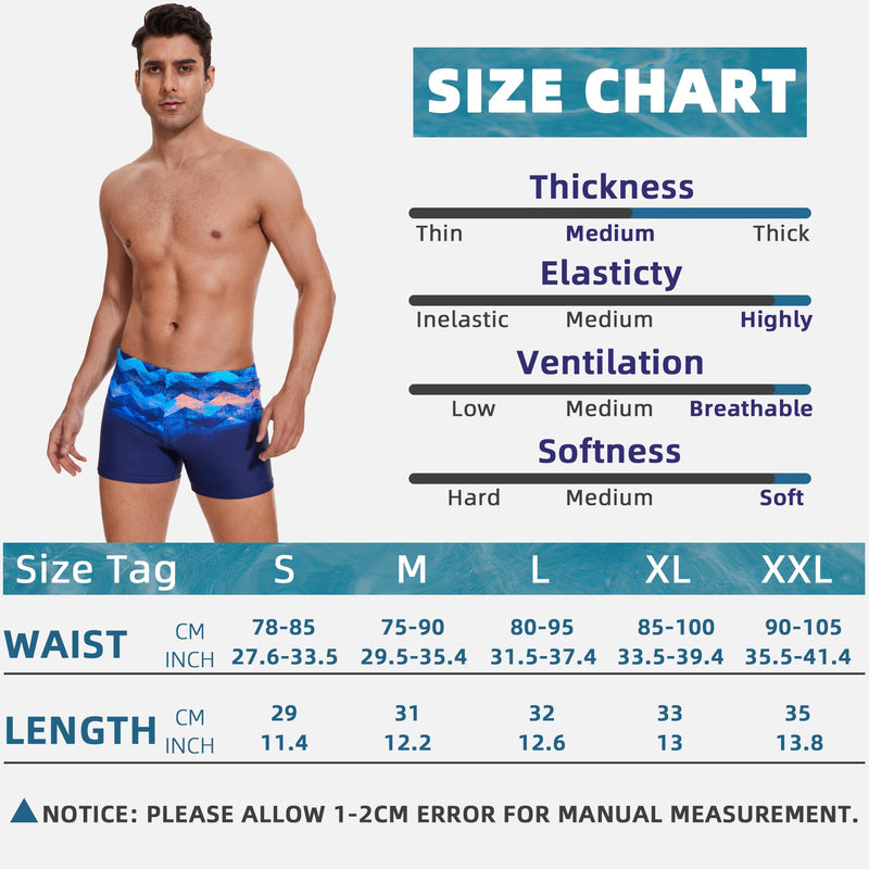 AMZSPORT Swimming Trunks Men, Quick Dry Swim Shorts Beach Board Swimwear