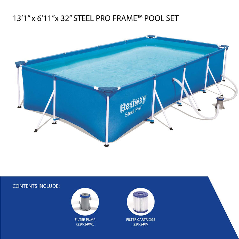 Bestway Steel Pro | Metal Frame Above Ground Pool, Family Outdoor Pool 13.1ft