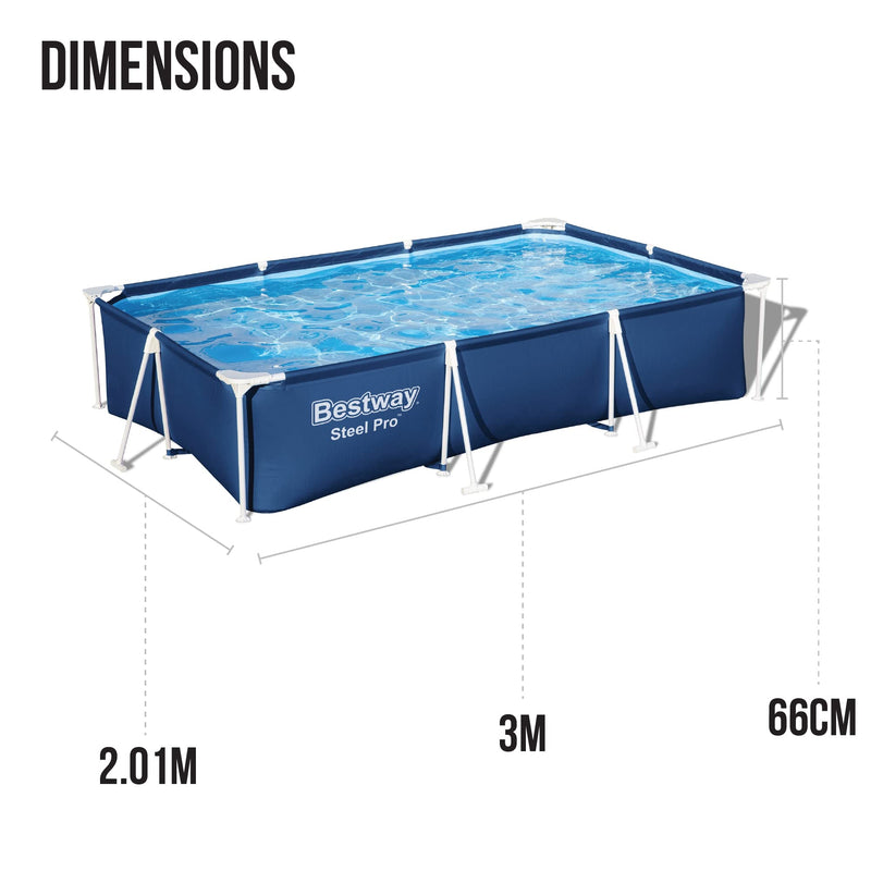 Bestway Steel Pro | Metal Frame Above Ground Pool, Family Outdoor Pool 13.1ft