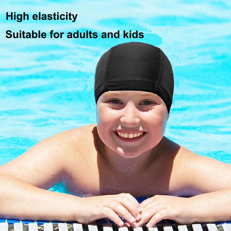 2 Pcs Swimming Caps for Kids Girls Boys and Adult Teenager,Comfortable Light Swimming Caps,Super Stretch No Pull Hair Swim Hats for Long and Short Hair