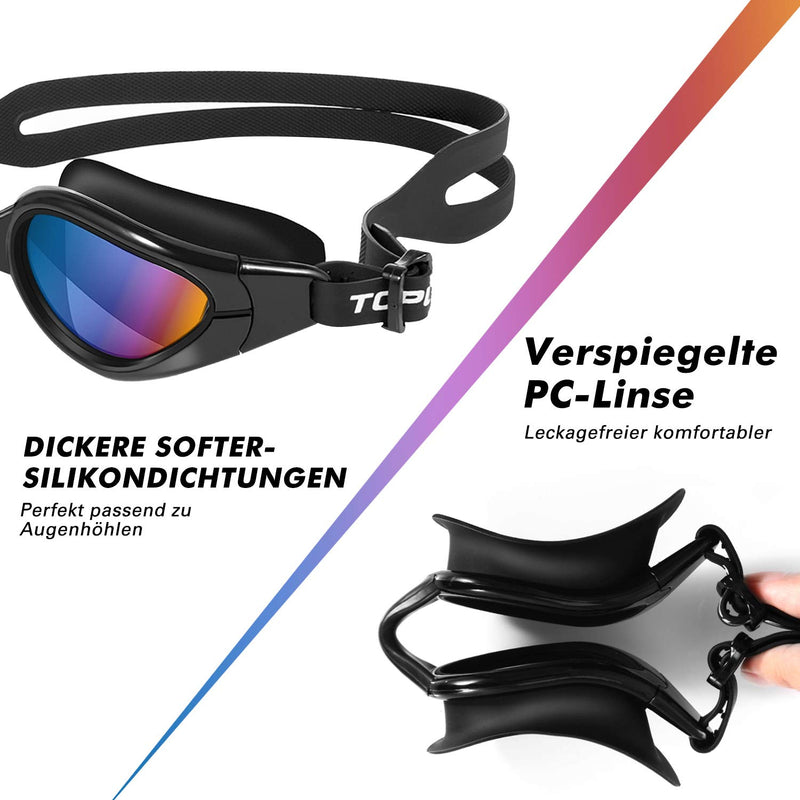 TOPLUS Swimming Goggles - Adult Unisex Swim Goggles with No Leaking, Anti Fog, UV Protection for Men, Women, Kids 8+