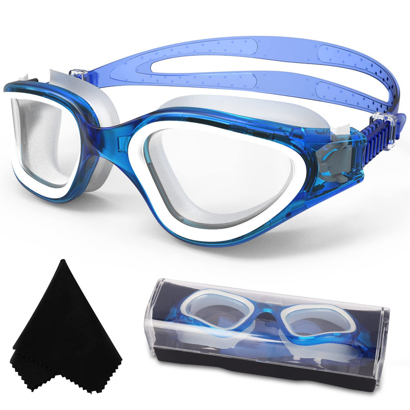 Adult Swimming Goggles,Polarized Open Water Goggles Swimming Anti Fog UV Protection No Leakage Clear Vision Easy to Adjust for Adults Men Women Teenagers