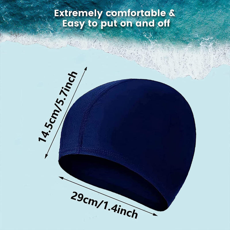 2 Pcs Swimming Caps for Kids Girls Boys and Adult Teenager,Comfortable Light Swimming Caps,Super Stretch No Pull Hair Swim Hats for Long and Short Hair