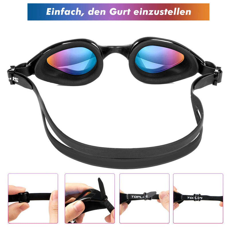 TOPLUS Swimming Goggles - Adult Unisex Swim Goggles with No Leaking, Anti Fog, UV Protection for Men, Women, Kids 8+
