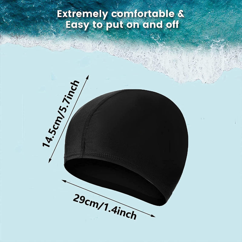 2 Pcs Swimming Caps for Kids Girls Boys and Adult Teenager,Comfortable Light Swimming Caps,Super Stretch No Pull Hair Swim Hats for Long and Short Hair