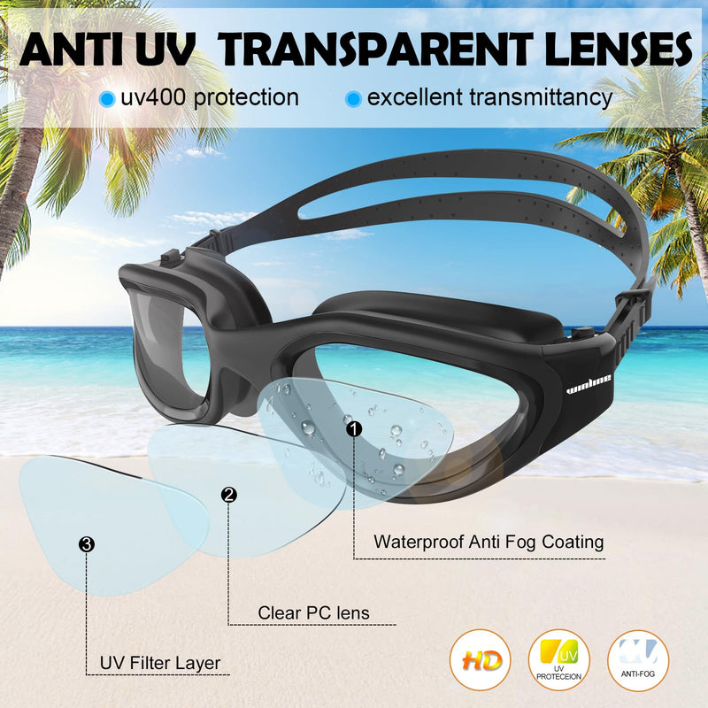 Adult Swimming Goggles,Polarized Open Water Goggles Swimming Anti Fog UV Protection No Leakage Clear Vision Easy to Adjust for Adults Men Women Teenagers