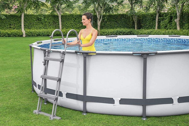 Bestway Steel Pro Max | Round Frame Swimming Pool with Filter Pump, Above Ground Frame Pools, Grey, 10’