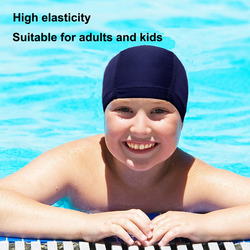 2 Pcs Swimming Caps for Kids Girls Boys and Adult Teenager,Comfortable Light Swimming Caps,Super Stretch No Pull Hair Swim Hats for Long and Short Hair