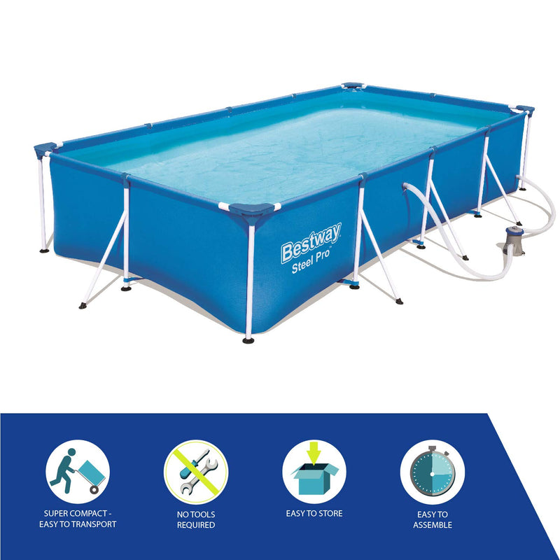 Bestway Steel Pro | Metal Frame Above Ground Pool, Family Outdoor Pool 13.1ft