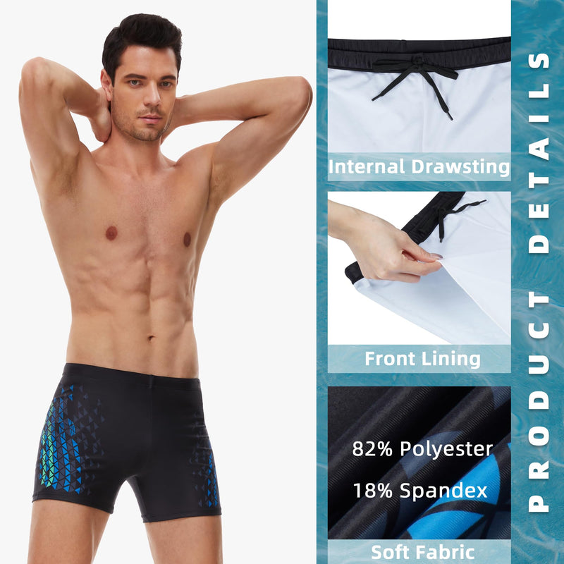 AMZSPORT Swimming Trunks Men, Quick Dry Swim Shorts Beach Board Swimwear