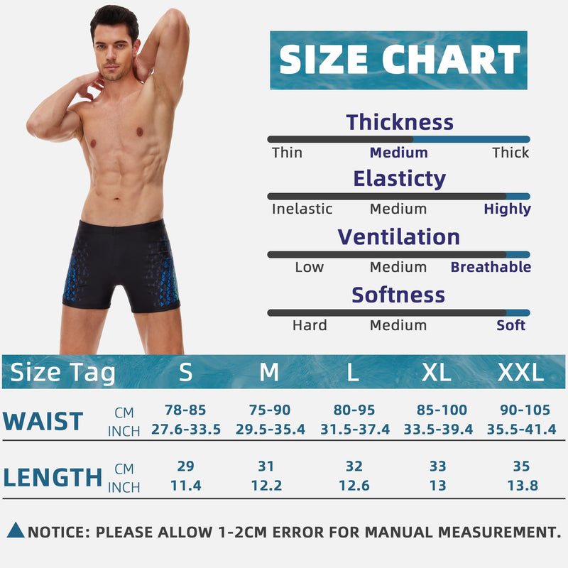 AMZSPORT Swimming Trunks Men, Quick Dry Swim Shorts Beach Board Swimwear