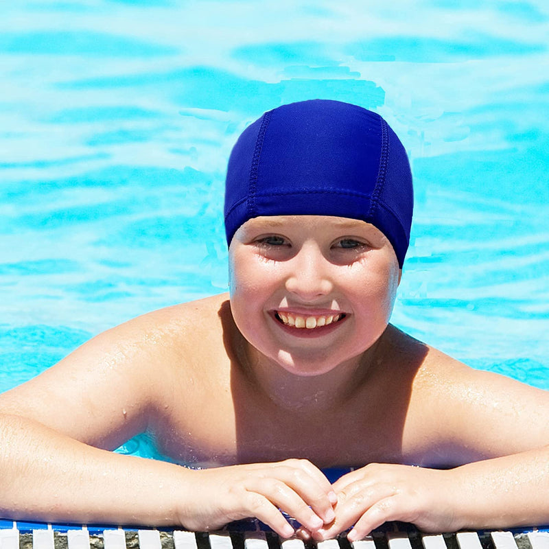 2 Pcs Swimming Caps for Kids Girls Boys and Adult Teenager,Comfortable Light Swimming Caps,Super Stretch No Pull Hair Swim Hats for Long and Short Hair