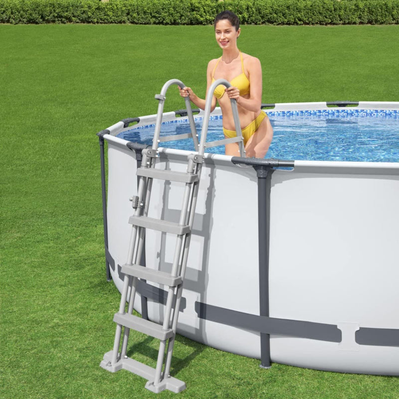 Bestway Steel Pro Max | Round Frame Swimming Pool with Filter Pump, Above Ground Frame Pools, Grey, 10’