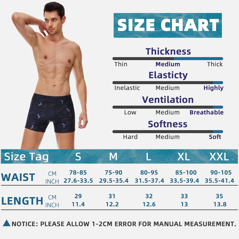 AMZSPORT Swimming Trunks Men, Quick Dry Swim Shorts Beach Board Swimwear