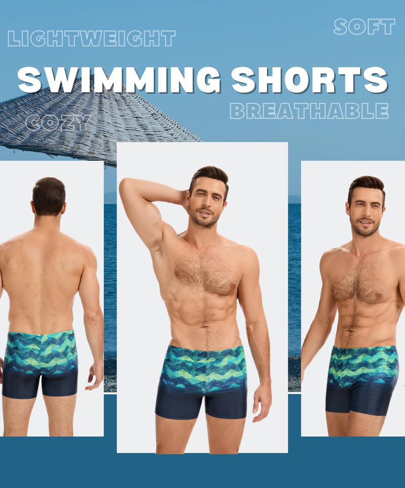 AMZSPORT Swimming Trunks Men, Quick Dry Swim Shorts Beach Board Swimwear