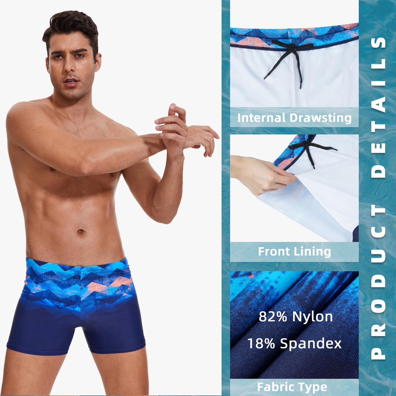 AMZSPORT Swimming Trunks Men, Quick Dry Swim Shorts Beach Board Swimwear