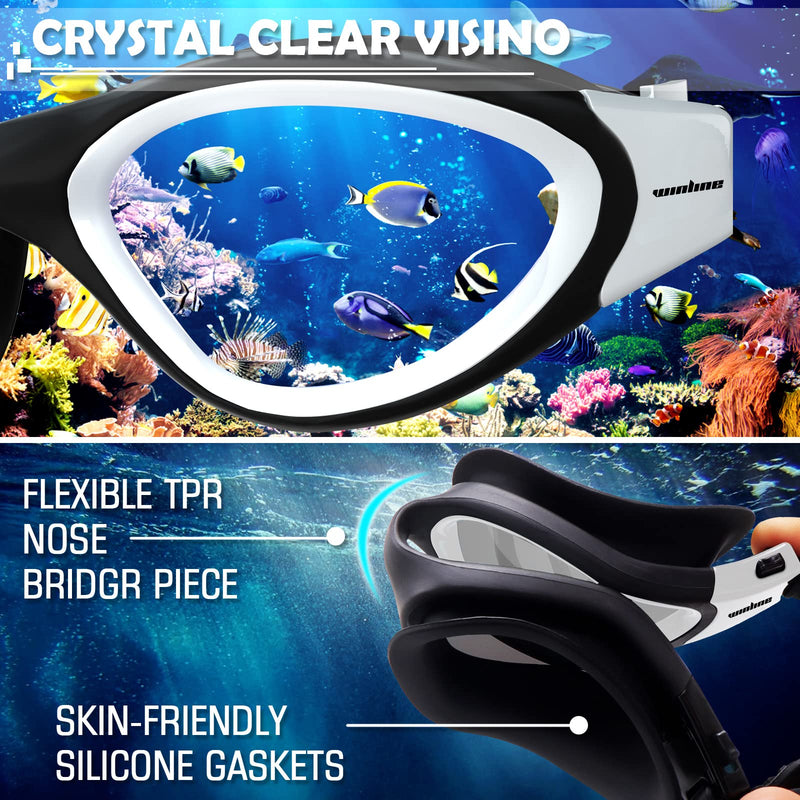 Adult Swimming Goggles,Polarized Open Water Goggles Swimming Anti Fog UV Protection No Leakage Clear Vision Easy to Adjust for Adults Men Women Teenagers