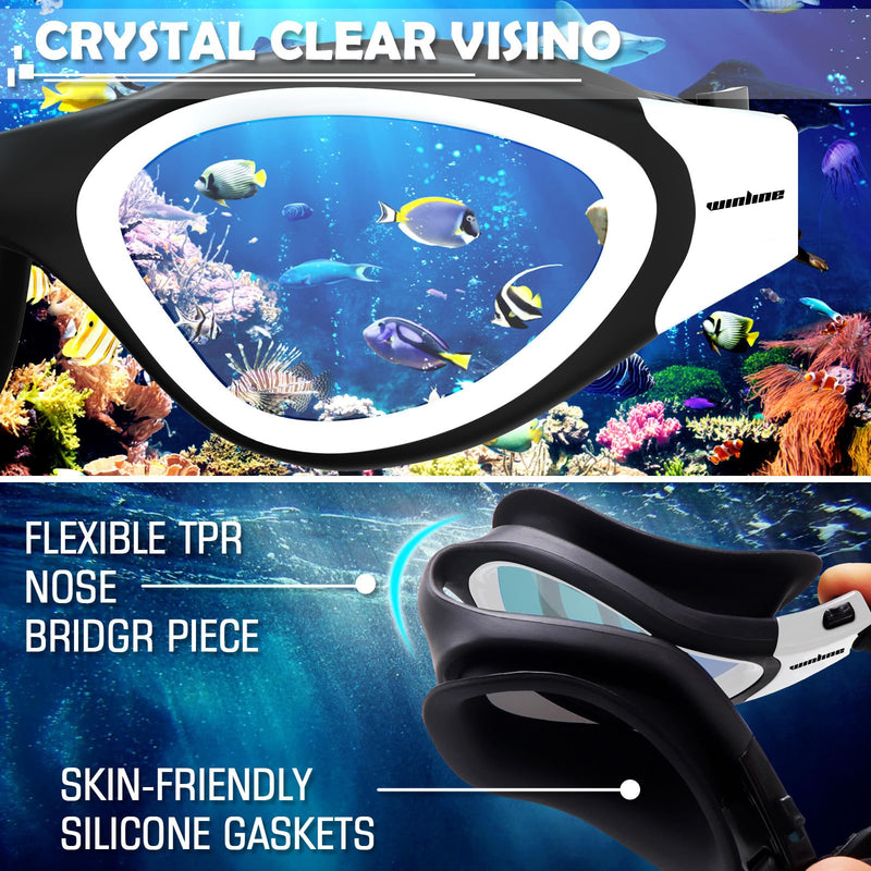 Adult Swimming Goggles,Polarized Open Water Goggles Swimming Anti Fog UV Protection No Leakage Clear Vision Easy to Adjust for Adults Men Women Teenagers