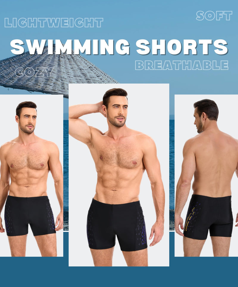 AMZSPORT Swimming Trunks Men, Quick Dry Swim Shorts Beach Board Swimwear
