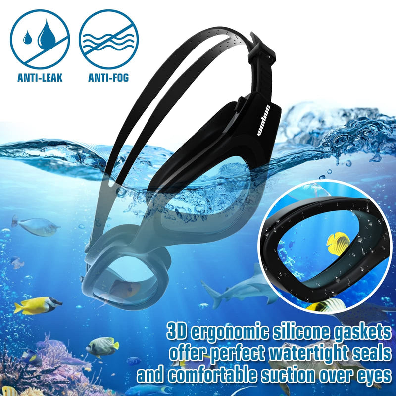 Adult Swimming Goggles,Polarized Open Water Goggles Swimming Anti Fog UV Protection No Leakage Clear Vision Easy to Adjust for Adults Men Women Teenagers