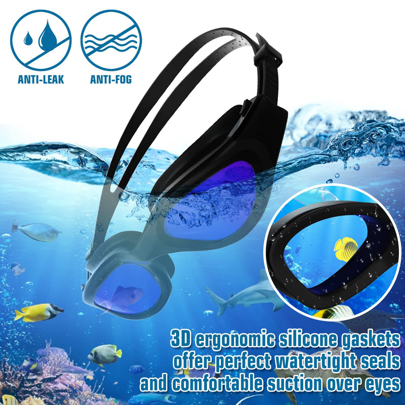Adult Swimming Goggles,Polarized Open Water Goggles Swimming Anti Fog UV Protection No Leakage Clear Vision Easy to Adjust for Adults Men Women Teenagers
