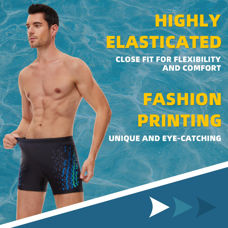 AMZSPORT Swimming Trunks Men, Quick Dry Swim Shorts Beach Board Swimwear