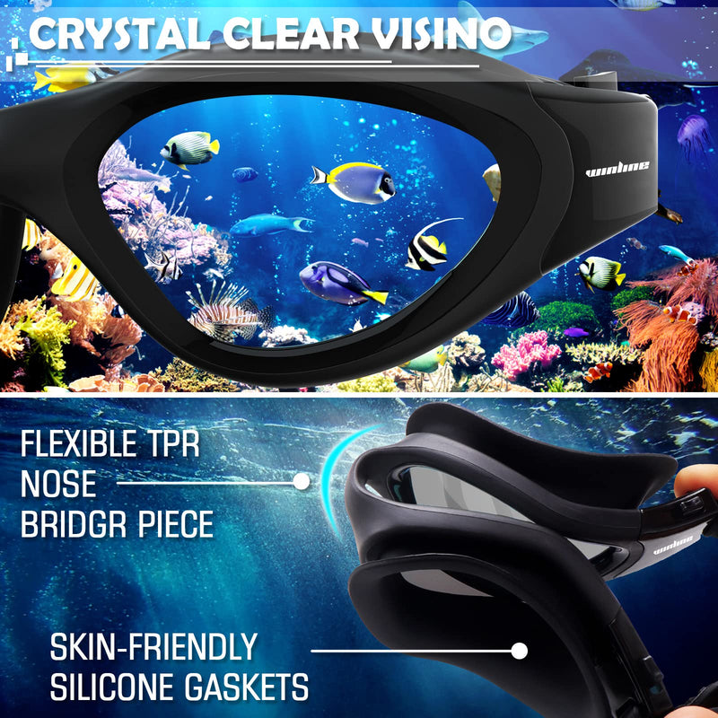 Adult Swimming Goggles,Polarized Open Water Goggles Swimming Anti Fog UV Protection No Leakage Clear Vision Easy to Adjust for Adults Men Women Teenagers
