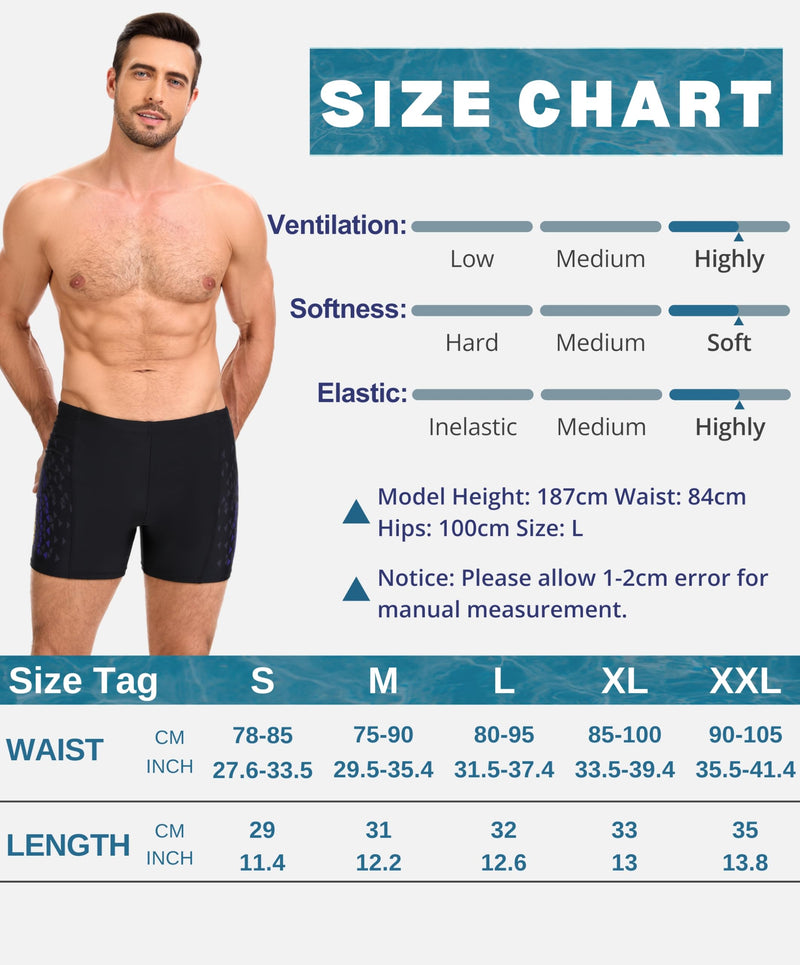 AMZSPORT Swimming Trunks Men, Quick Dry Swim Shorts Beach Board Swimwear