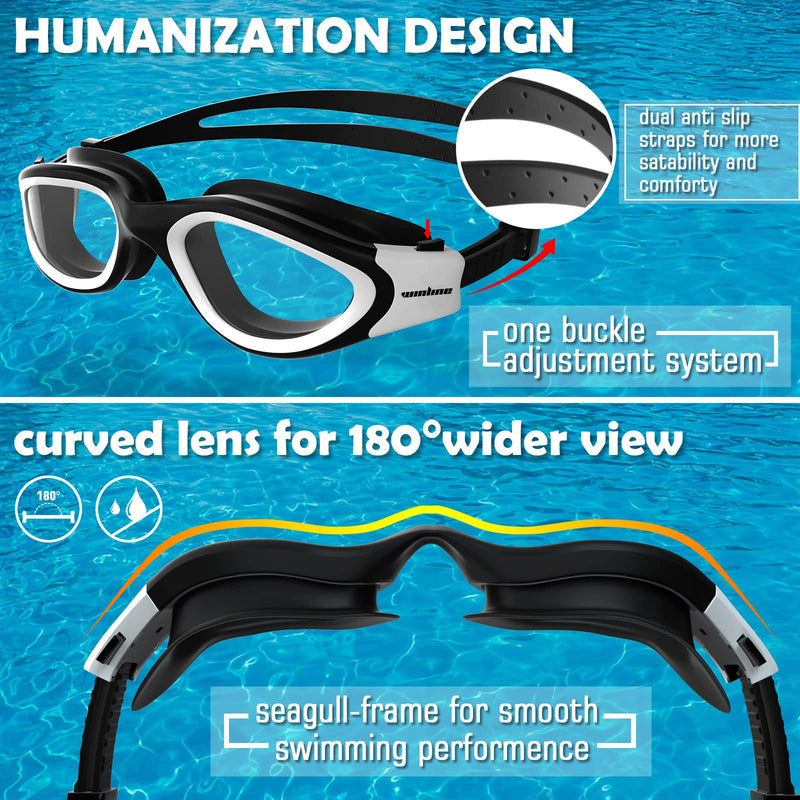Adult Swimming Goggles,Polarized Open Water Goggles Swimming Anti Fog UV Protection No Leakage Clear Vision Easy to Adjust for Adults Men Women Teenagers