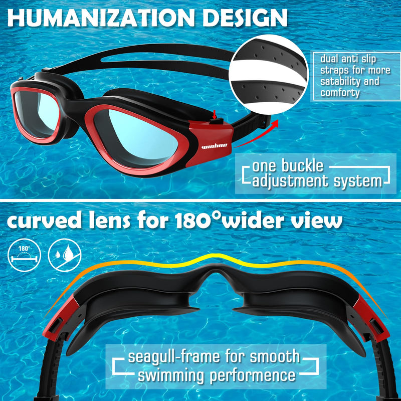Adult Swimming Goggles,Polarized Open Water Goggles Swimming Anti Fog UV Protection No Leakage Clear Vision Easy to Adjust for Adults Men Women Teenagers